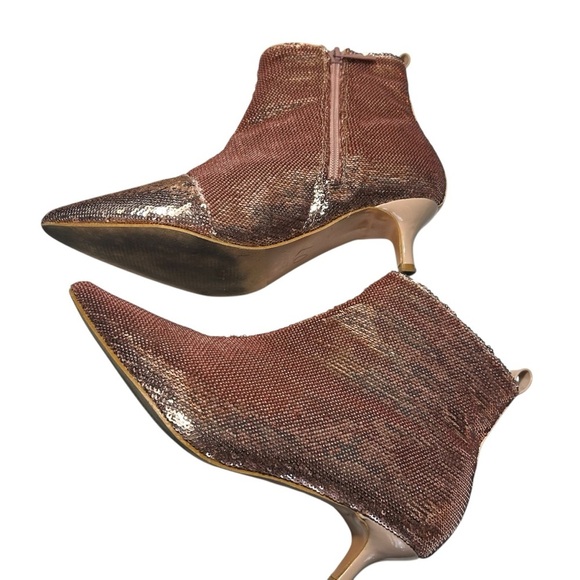 Unilody Pink Sequin Bootie Pumps Sz 6.5 - Picture 6 of 13